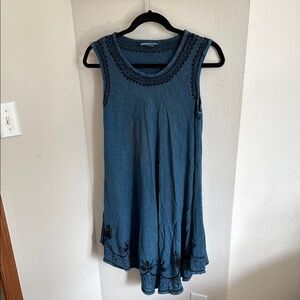 India Boutique Teal Dress with Black Detailing